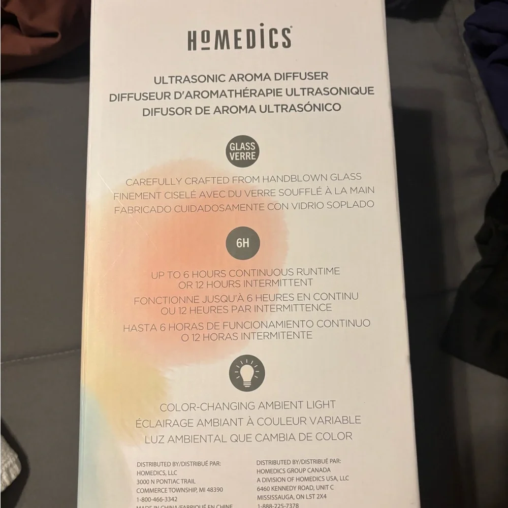 Homedics Ultrasonic Aroma Diffuser - Cream and Tan